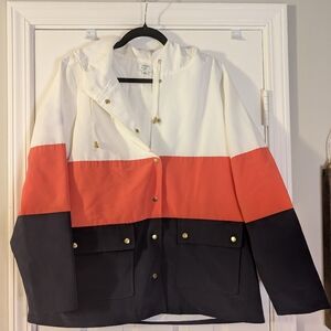 Crown & Ivy Petite Colorblock Rain Jacket PXL